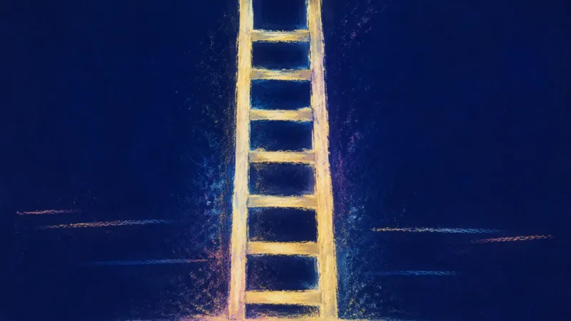 A restored ladder with even rungs, representing self-trust rebuilt through small study reps after a