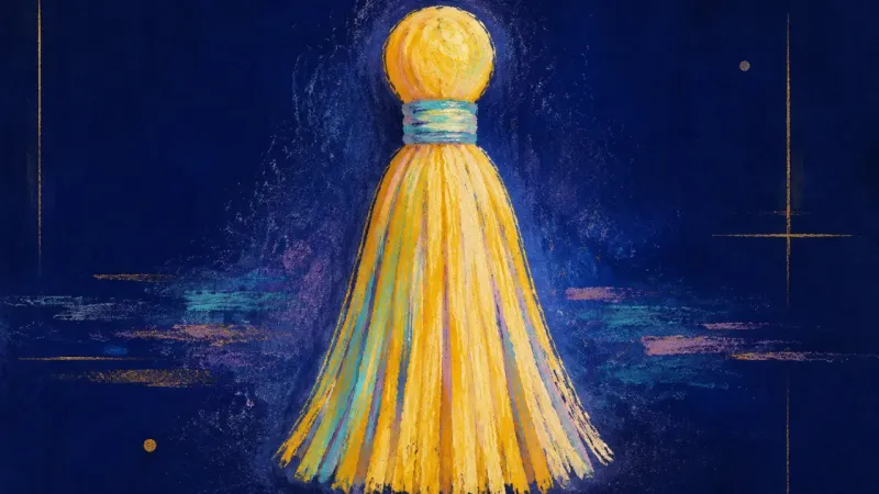 An untangled tassel settling into even strands, representing appearance changes held without panicor