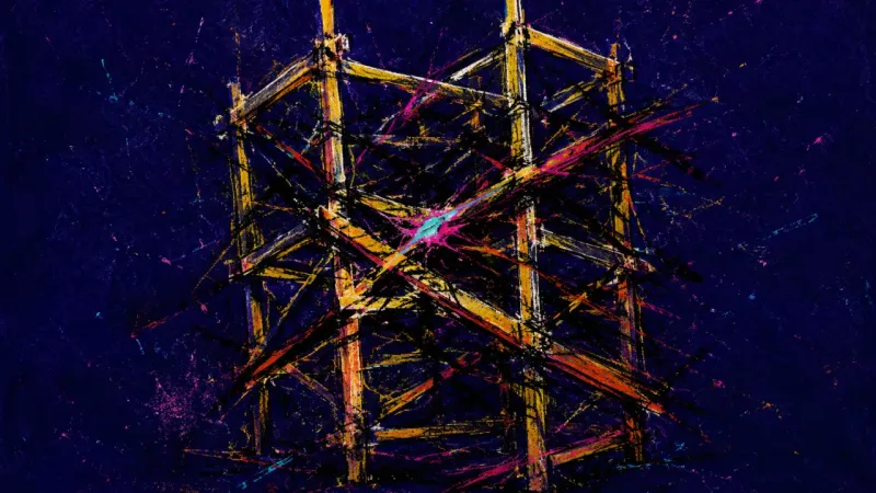 Scaffold Under Pressure An abstract representation of writer’s block, where perfectionism and fear of judgment compress mo