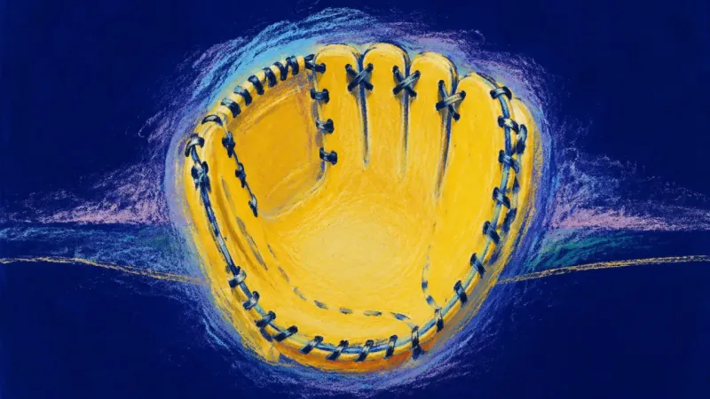 An opened catcher's mitt restored to a steady form, reflecting praise received as evidence and quiet