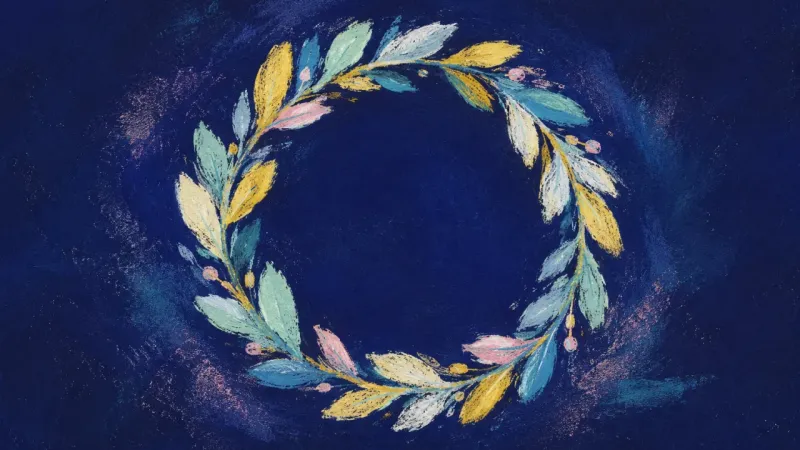 A restored wreath with an even leaf rhythm, symbolizing praise received without panic and steadier r
