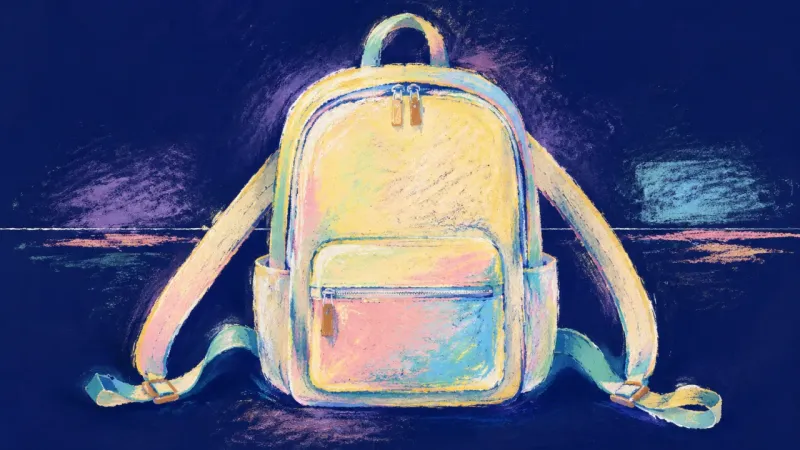 Carried Forward A restored backpack with released straps and balanced compartments, symbolizing a curated past,spaci