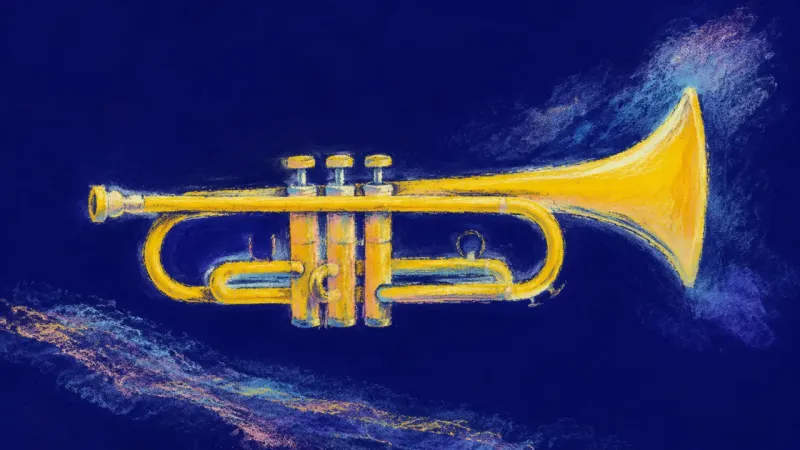 Clear First Note A restored trumpet with clear structure and open contours, symbolizing a practiced self-introduction