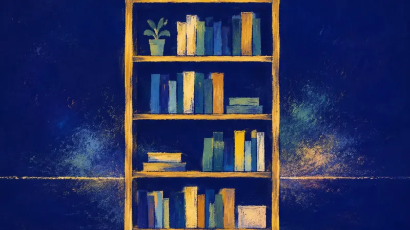 Chosen Structure A restored bookcase with even shelves and open order, representing a home that feels chosen,