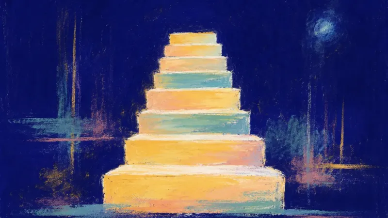 Measured Steps An orderly staircase with clear, even steps, representing burnout recovery through small completed;>