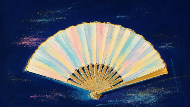 Measured Opening A fully opened hand fan in balanced order, expressing honest disclosure, firm boundaries, and renew