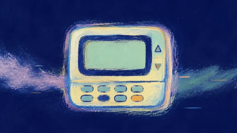 Signal in Order A restored pager with clean boundaries, representing fair work terms, protected time off, and a more