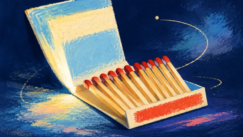 Permission to Spark An opened matchbook returning to order, representing self-trust and the choice to begin with one 작은,