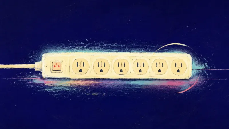 A straightened power strip with clean spacing, representing a warm but firm boundary that protects