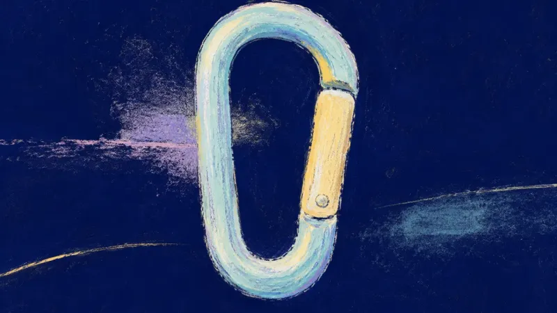 A restored carabiner with balanced contours, representing clear work boundaries and protected energy