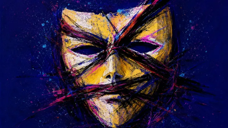 Pinned Composure An abstract representation of social humiliation and shutdown, where identity feels compressed by