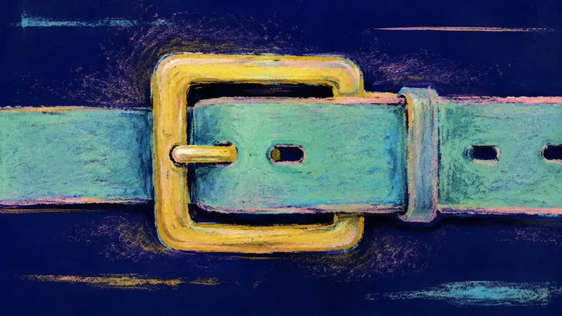 Clean Commitment A buckle restored to one clear fastening point, symbolizing grounded choice, honest limits, and full