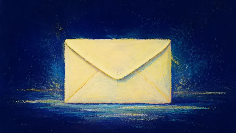 Seal Restored A closed envelope with aligned edges, showing privacy restored through clear rules, reduced rum the.