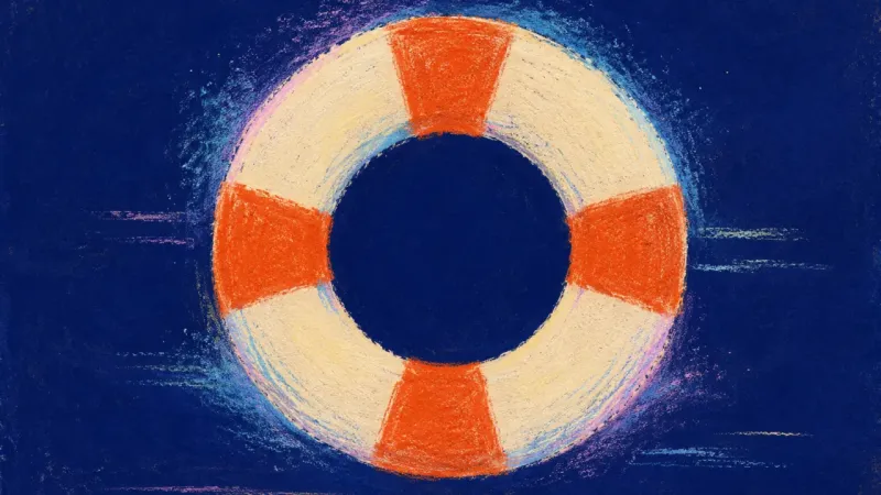 Restored Lifeline A restored lifebuoy with an open center and balanced divisions, representing a clear request, mutual