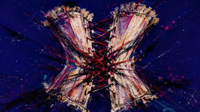 A corset twisted into a harsh inward cinch, reflecting friendship guilt, over-explaining, and
