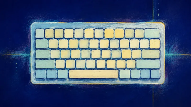 An abstract keyboard restored to clean order, representing deadline coordination, visible progress,