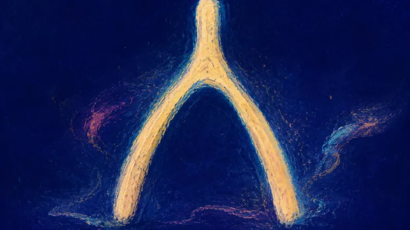 Open into Balance A branching Y-shaped form reopened into clean balance, representing a values-based career choice-ptr