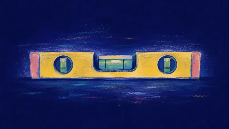 Level Restored A straightened bubble level with the bubble resting at center, symbolizing calmer self-trust and