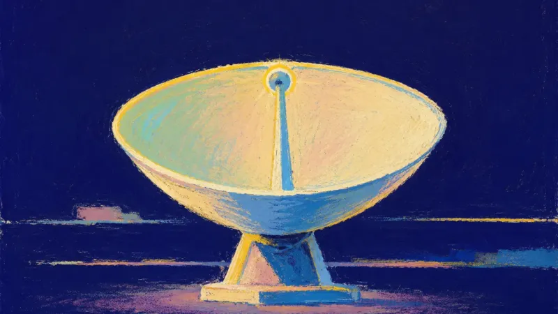 Retuned Signal A restored satellite dish in balanced alignment, symbolizing self-trust, clearer criteria, and calm,