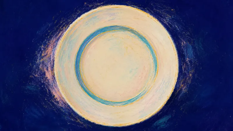 A plate restored to a balanced circle, representing fair self-respect and a calmer sense of belong