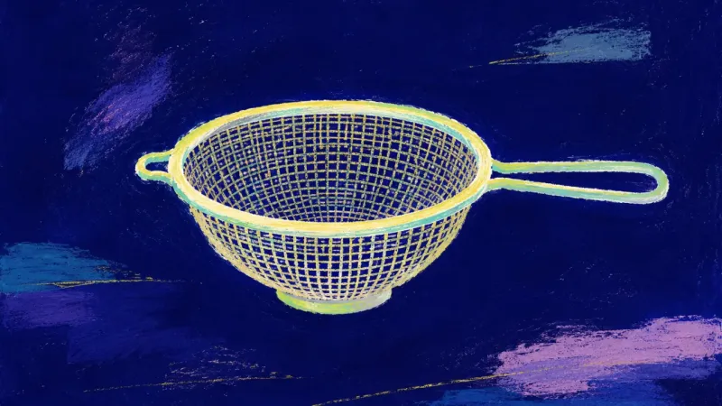 Clear Passage An abstract strainer restored to open order, representing calm triage, steadier footing, and self-tr