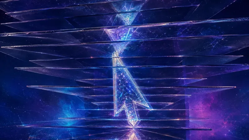 the lower tip of the cursor trapped between two mirror membranes with no visible clearance Crowded Reflection Stack
