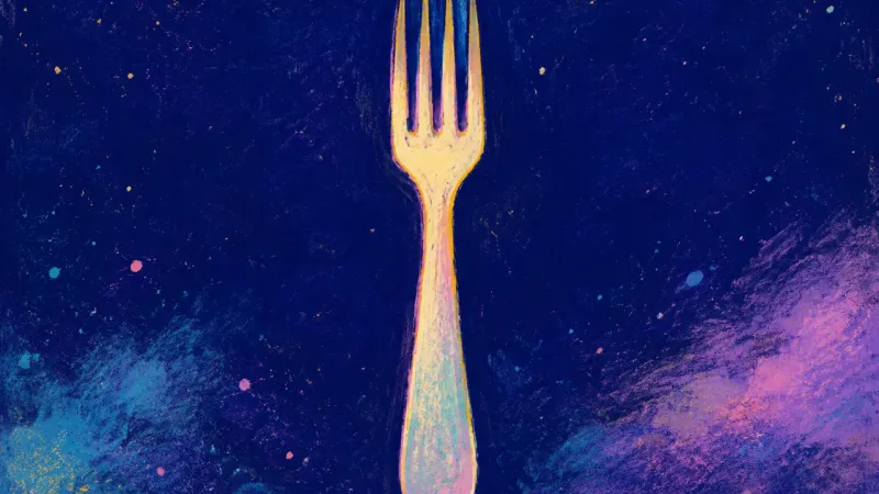 A fork restored to an even outline, expressing calm self-advocacy and mutual respect after the habit
