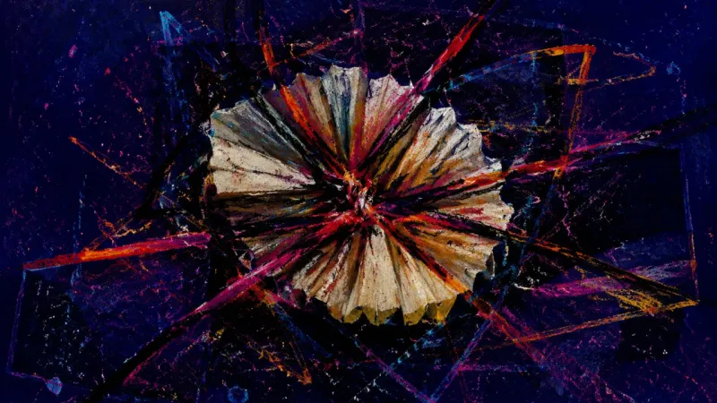 Filter Under Siege A crushed coffee filter tangled in crossing marks, symbolizing AI-era deadline paralysis and fear