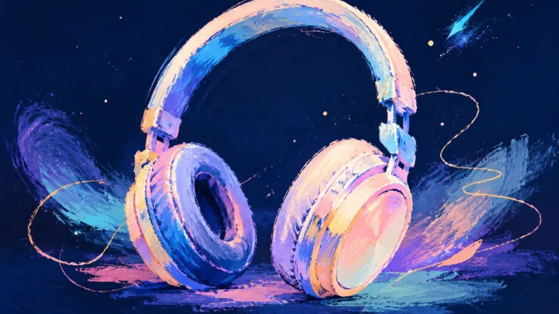 The soft alignment where the upper arc meets one earcup in a single uninterrupted, breathable hand-drawn curve. Peace Counts Now