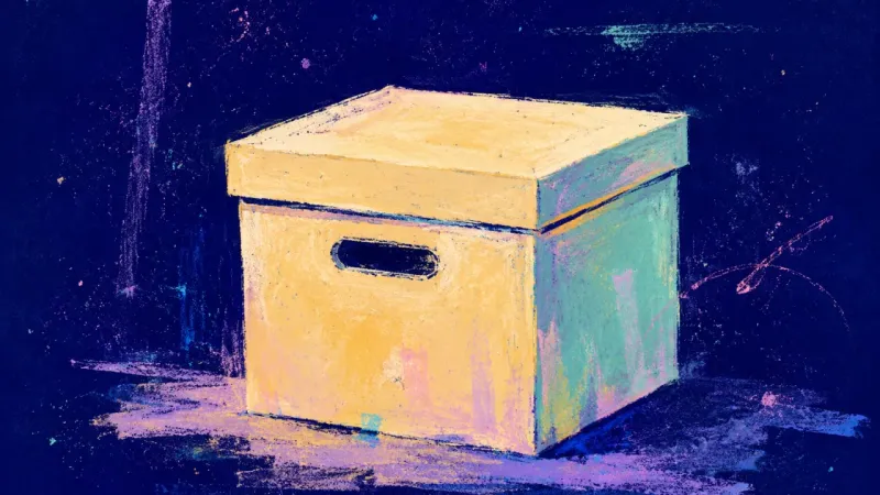 Shared Load A restored banker box with balanced edges, representing clear requests, mutual care, and steadier tr