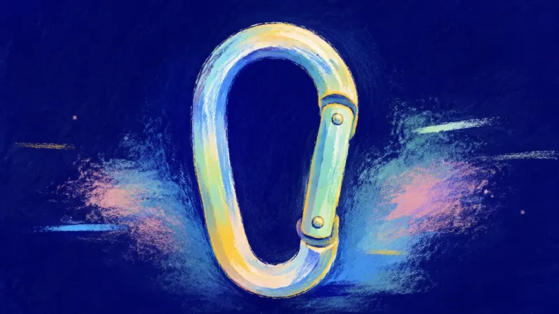 Aligned Gate A carabiner restored to a balanced loop with its gate aligned, representing safer conflict and stead