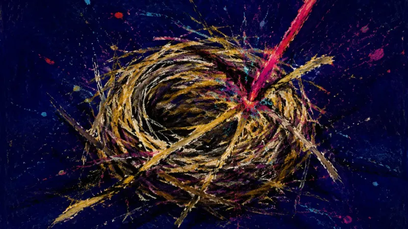 Clenched Nest An abstract nest crushed into a tight snarl, expressing choice paralysis, belonging anxiety, and a c