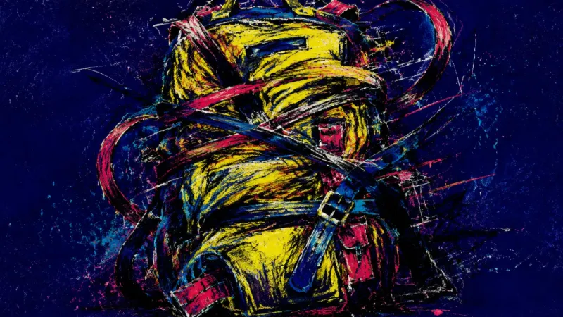 Burden Reflex An abstract visual of burnout-driven text anxiety, where connection is warped by overload, guilt,