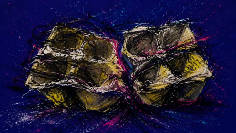 Crushed Compartments An egg carton crushed into one fused mass, representing burnout shutdown, backlog pressure, and an