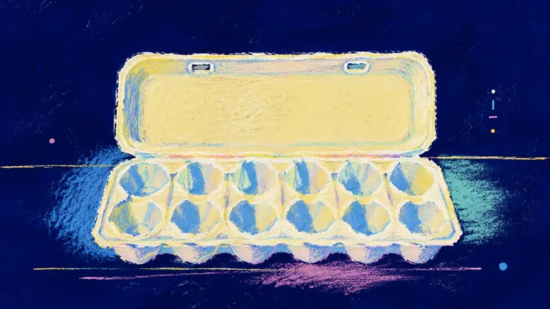 Restored Sequence An egg carton restored into separated compartments, representing paced re-entry, steadier self-trust
