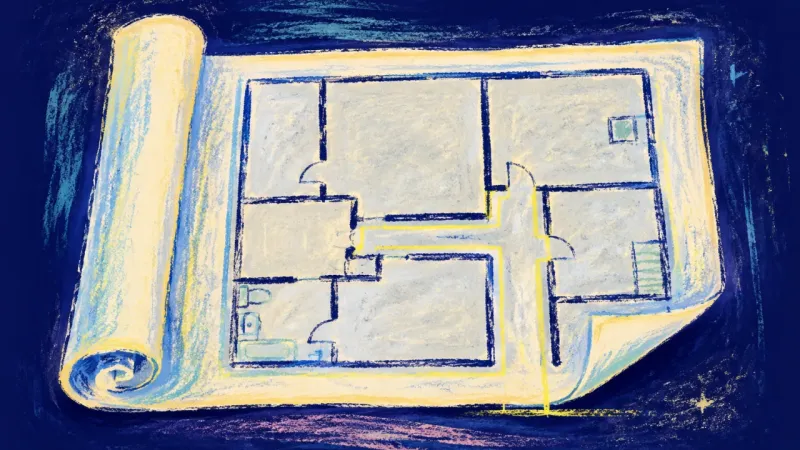 Open Passage A floor plan reopened into a clear pathway, expressing the relief of asking one honest question and