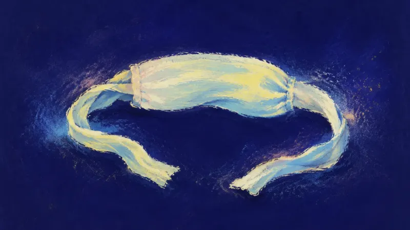 Presence Unbound An abstract blindfold fully untied and settled into open order, symbolizing self-trust and posting