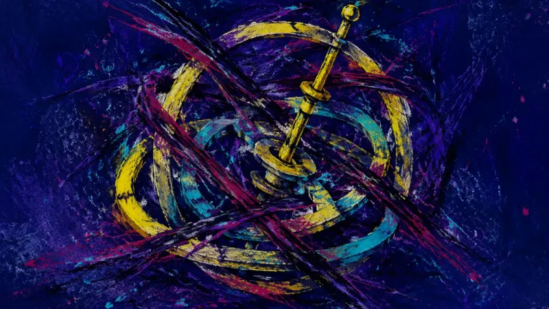 Seized Axis An abstract image of academic decision paralysis, where inner balance collapses into pressure, men