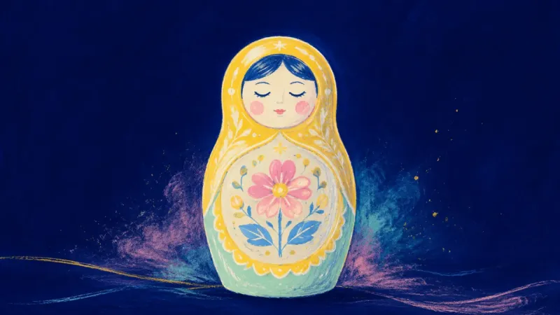 Whole at Home A nesting doll restored to a steady outline, symbolizing adult self-trust, warm boundaries, and co
