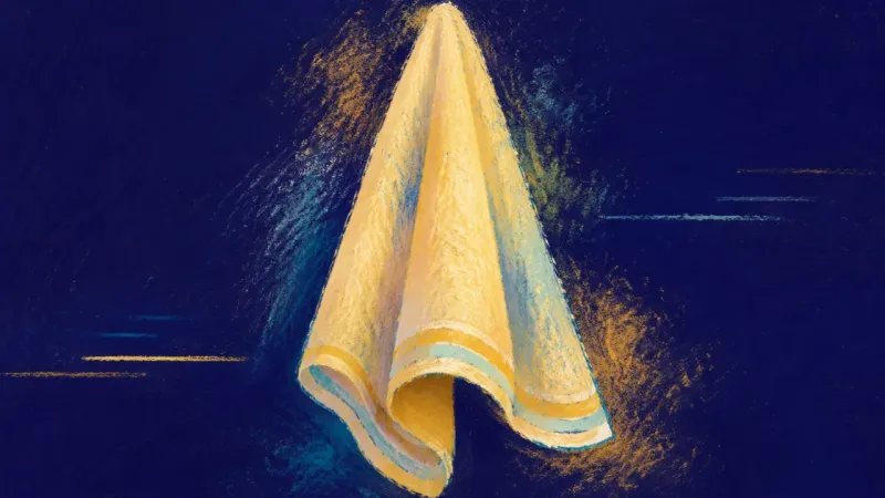 A relaxed hand towel settling into balanced folds, representing self-acceptance, comfort, and conn 0