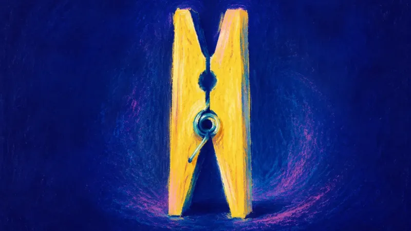 Quiet Alignment A clothespin restored to clean symmetry, showing honest boundaries, self-trust, and calmer, more a