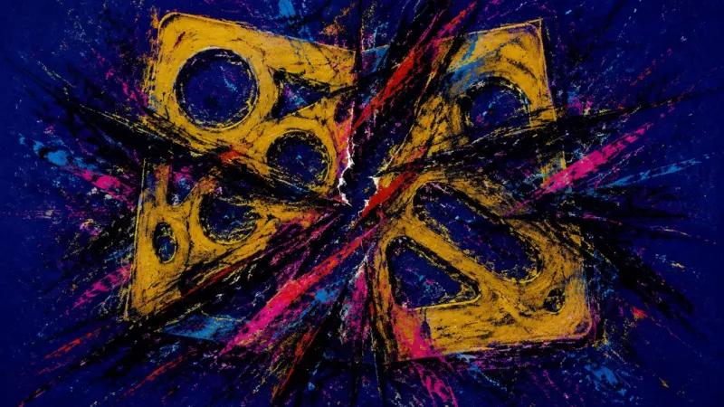 Choked Pattern An abstract representation of vague workplace feedback turning into self-doubt, stalled communicat