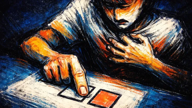 The Verdict Gap One hand presses against the chest while another keeps switching between full-time and part-time box