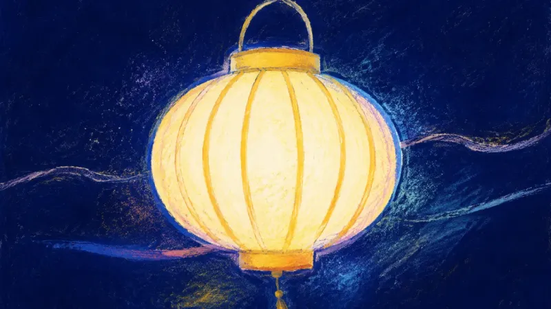 A restored lantern with balanced ribs, representing healthier boundaries, calmer grief, and the slow