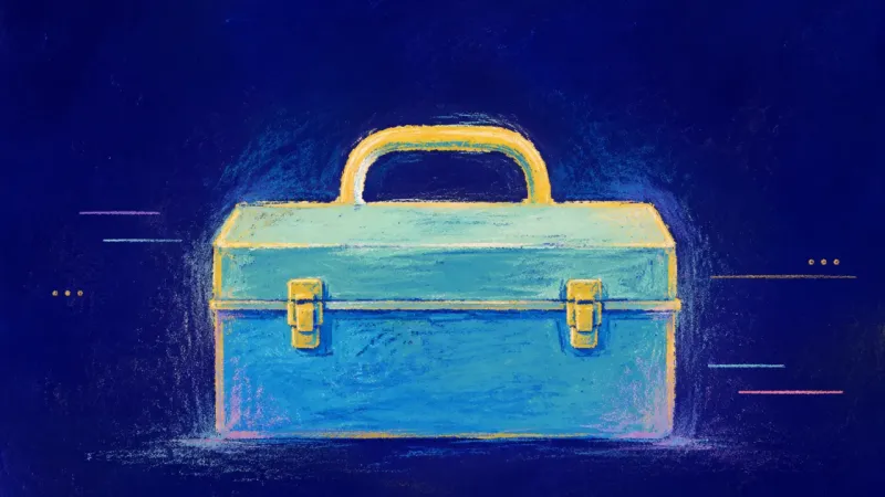 Reclaimed Measure An abstract visual of friendship clarity, where a toolbox regains order and mutual effort becomes th