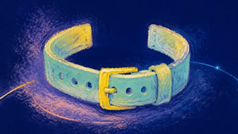 Measured Fit A watchband restored to an easy curve, representing sustainable discipline, steady attendance, and