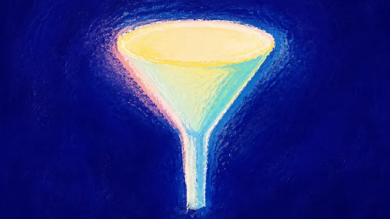Open Channel A funnel restored to a clean open form, expressing self-respect and direct communication after