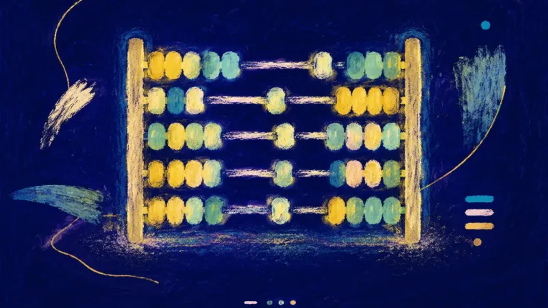 Measured Ease An abacus returns to even rows and steady spacing, symbolizing mistakes becoming useful feedback and