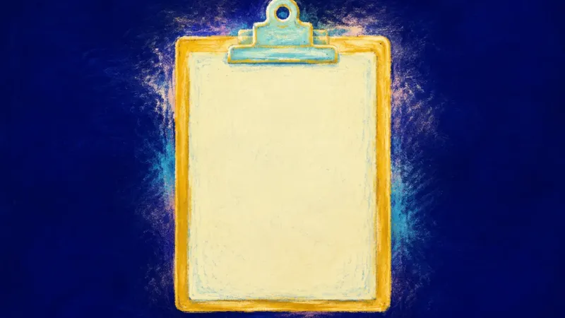 A restored clipboard with a clean, balanced outline, symbolizing a clear sick-day boundary and g​