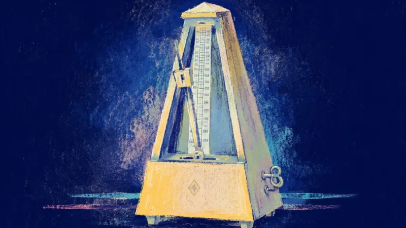 Measure Regained A metronome form restored to balance, representing grounded accountability, self-trust, and relief